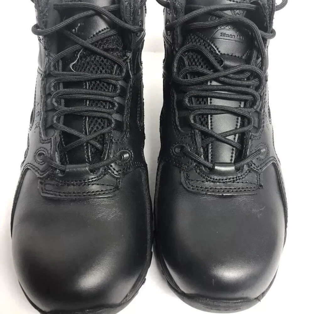 Thorogood Men’s Mid Cut Slip Resisting Black Boots, Size 8W